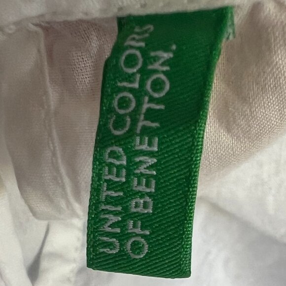Benetton White Embroidered Cotton Blouse – Size M - Picture 9 of 15
